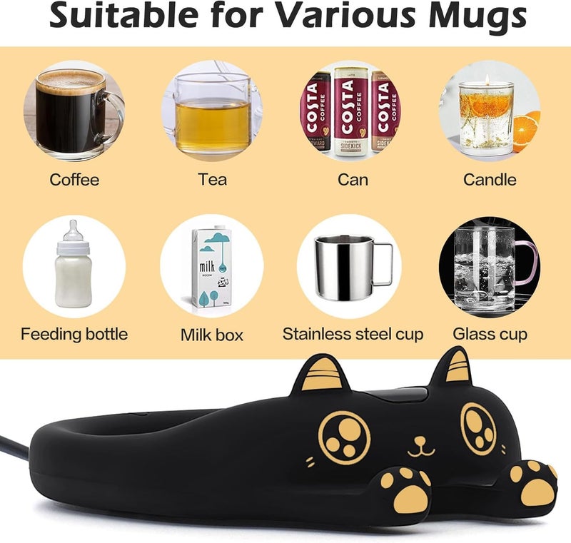 PUSEE Mug Warmer,Coffee Warmer for Desk Candle Warmer Auto Shut Off,Coffee Cup Warmer with 3 Temp Settings,Electric Beverage Warmer Plate for Coffee,Tea,Water Milk and Cocoa(Not Include Cup) - Image 2